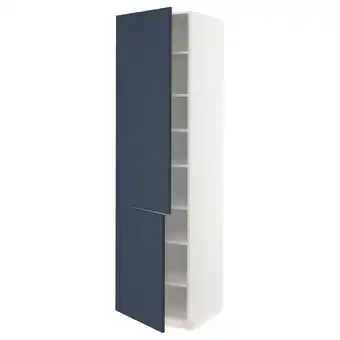 IKEA Metod hoge kast met planken/2 deuren, wit axstad/mat blauw, 60x60x220 cm aanbieding