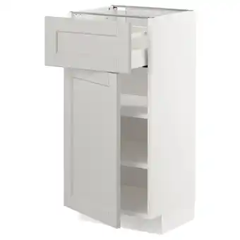 IKEA Metod / maximera onderkast met lade/deur, wit/lerhyttan lichtgrijs, 40x37 cm aanbieding