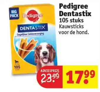 Kruidvat Pedigree Dentastix 105stuks aanbieding