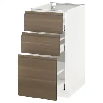 IKEA Metod / maximera onderkast met 3 lades, wit/voxtorp walnoot, 40x60 cm aanbieding