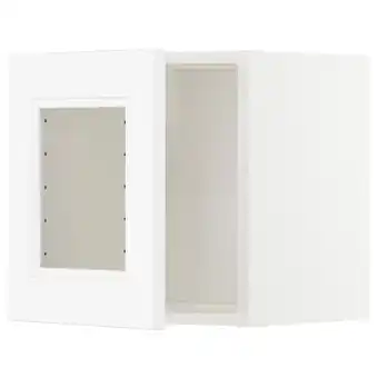 IKEA Metod bovenkast met vitrinedeur, wit/axstad mat wit, 40x40 cm aanbieding
