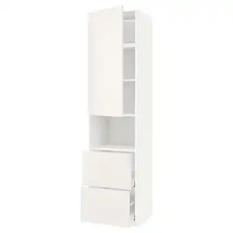 IKEA Metod / maximera hoge kast magnetron m deur/2 lades, wit/veddinge wit, 60x60x240 cm aanbieding