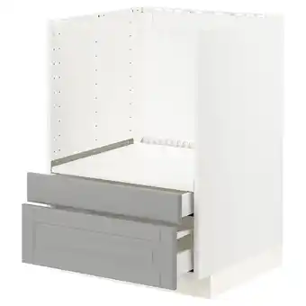 IKEA Metod / maximera onderkast combimagnetron met lades, wit/bodbyn grijs, 60x60 cm aanbieding