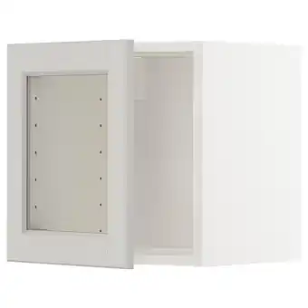 IKEA Metod bovenkast met vitrinedeur, wit/lerhyttan lichtgrijs, 40x40 cm aanbieding