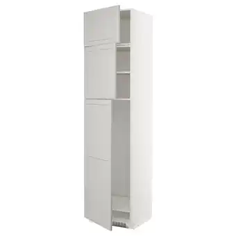 IKEA Metod hoge kast v koelkast met 3 deuren, wit/lerhyttan lichtgrijs, 60x60x240 cm aanbieding