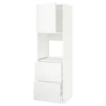 IKEA Metod / maximera hoge kast oven&deur/2front/2hg lade, wit/voxtorp mat wit, 60x60x200 cm aanbieding