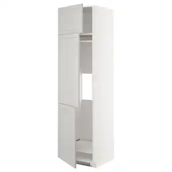 IKEA Metod hoge kast koelk/vriezer + 3 deuren, wit/lerhyttan lichtgrijs, 60x60x220 cm aanbieding