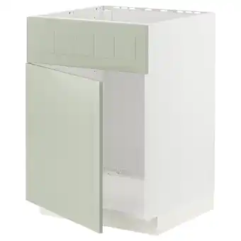 IKEA Metod onderkast v spoelb m deur/front, wit/stensund lichtgroen, 60x60 cm aanbieding