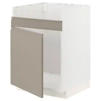 IKEA Metod onderkast voor spoelbak havsen&1bak, wit/upplöv mat donker beige, 60x60 cm aanbieding