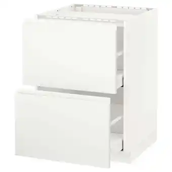 IKEA Metod onderkast kookplaat/2 front/2 lade, wit/voxtorp mat wit, 60x60 cm aanbieding