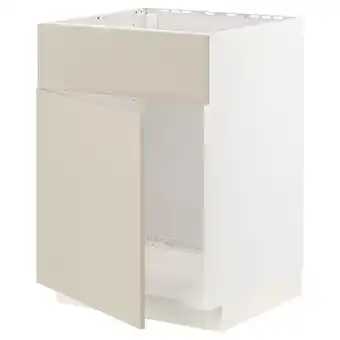 IKEA Metod onderkast v spoelb m deur/front, wit/havstorp beige, 60x60 cm aanbieding