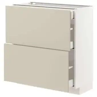 IKEA Metod / maximera Onderkast met 2 fronten/3 lades, wit/havstorp beige, 80x37 cm aanbieding