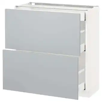 IKEA Metod / maximera Onderkast m 2front/3lades, wit/veddinge grijs, 80x37 cm aanbieding