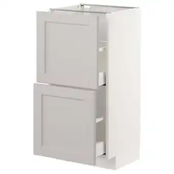 IKEA Metod onderkast met 2 lades, wit/lerhyttan lichtgrijs, 40x37 cm aanbieding