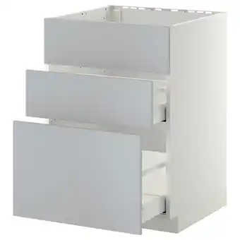 IKEA Metod / maximera onderkast spoelbak+3 front/2 lades, wit/veddinge grijs, 60x60 cm aanbieding