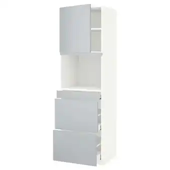 IKEA Metod / maximera hoge kast combimagn&deur/3 lades, wit/veddinge grijs, 60x60x200 cm aanbieding