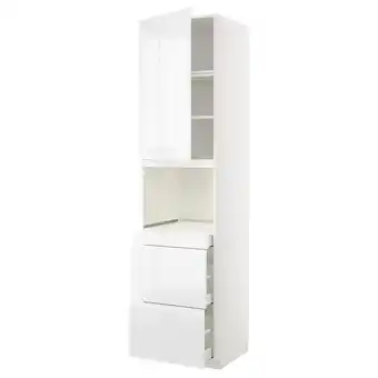 IKEA Metod / maximera hoge kast combimagn&deur/3 lades, wit/voxtorp hoogglans/wit, 60x60x240 cm aanbieding