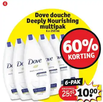 Kruidvat Dove douche Deeply Nourishing multipak 6 x 250 ml aanbieding