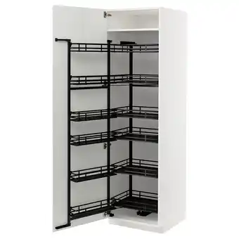 IKEA Metod hg kast m uittrekbare voorraadkast, wit/stensund wit, 60x60x200 cm aanbieding