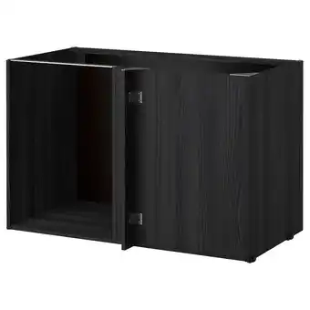 IKEA Metod basiselement onderhoekkast, houteffect zwart, 128x68x80 cm aanbieding