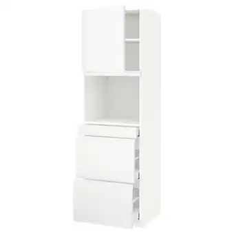 IKEA Metod / maximera hoge kast combimagn&deur/3 lades, wit/voxtorp mat wit, 60x60x200 cm aanbieding