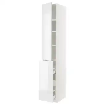 IKEA Metod / maximera hoge kast uittrekb 3la/1dr/2plank, wit/ringhult wit, 40x60x240 cm aanbieding