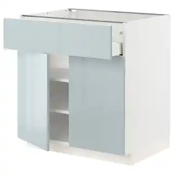 IKEA Metod / maximera onderkast met lade/2 deuren, wit/kallarp licht grijsblauw, 80x60 cm aanbieding