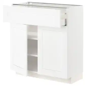 IKEA Metod / maximera onderkast met lade/2 deuren, wit enköping/wit houteffect, 80x37 cm aanbieding