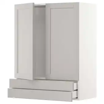 IKEA Metod / maximera bovenkast met 2 deuren/2 lades, wit/lerhyttan lichtgrijs, 80x100 cm aanbieding