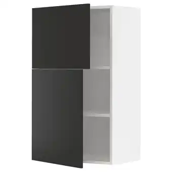 IKEA Metod bovenkast met planken/2 deuren, wit/nickebo mat antraciet, 60x100 cm aanbieding