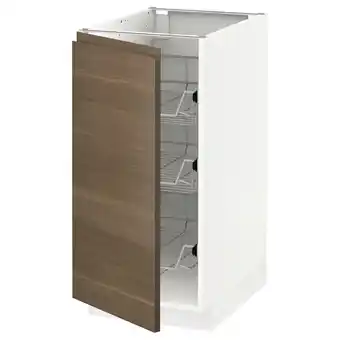 IKEA Metod onderkast met draadmanden, wit/voxtorp walnootpatroon, 40x60 cm aanbieding