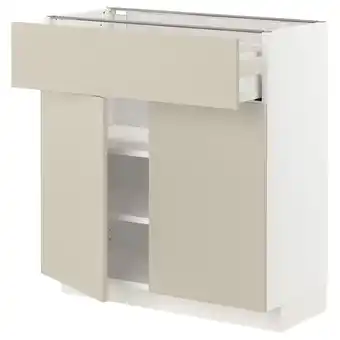 IKEA Metod / maximera onderkast met lade/2 deuren, wit/havstorp beige, 80x37 cm aanbieding