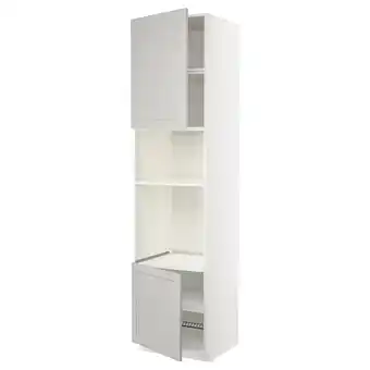 IKEA Metod hoge kast oven/magn&2deur/plank, wit/lerhyttan lichtgrijs, 60x60x240 cm aanbieding