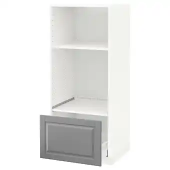 IKEA Metod hoge kast oven/magn met lade, wit/bodbyn grijs, 60x60x140 cm aanbieding