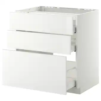 IKEA Metod / maximera onderkast kookplaat/3 front/3 lade, wit/ringhult wit, 80x60 cm aanbieding