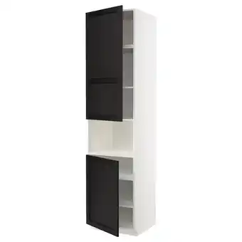 IKEA Metod hoge kast magn m 2deur/plank, wit/lerhyttan zwart gelazuurd, 60x60x240 cm aanbieding