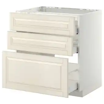 IKEA Metod / maximera onderkast kookplaat/3 front/3 lade, wit/bodbyn ecru, 80x60 cm aanbieding