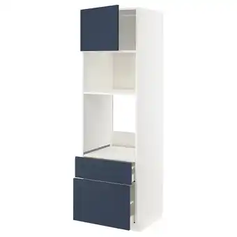 IKEA Metod / maximera hoge kast oven/magn & deur/2 lades, wit axstad/mat blauw, 60x60x200 cm aanbieding