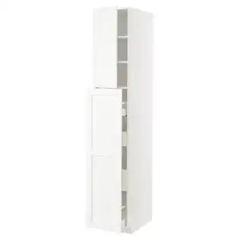 IKEA Metod / maximera hoge kast m uittrekf 4 la/1 dr/2 pl, wit enköping/wit houteffect, 40x60x220 cm aanbieding