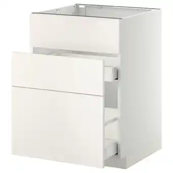 IKEA Metod / maximera onderkast spoelbak+3 front/2 lades, wit/veddinge wit, 60x60 cm aanbieding