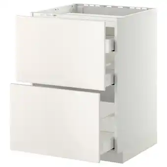 IKEA Metod / maximera onderkast kookplaat/2 front/3 lade, wit/veddinge wit, 60x60 cm aanbieding