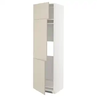 IKEA Metod hoge kast koelk/vriezer + 3 deuren, wit/havstorp beige, 60x60x220 cm aanbieding