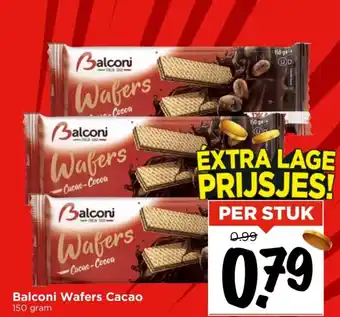 Vomar Voordeelmarkt Balconi wafers cacao 150 gram aanbieding