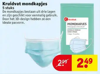 Kruidvat Kruidvat mondkapjes 5 stuks aanbieding