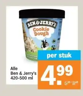 Albert Heijn Ben & jerry's 420-500 ml aanbieding