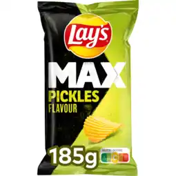 Jumbo Lay's max pickles chips 185gr aanbieding