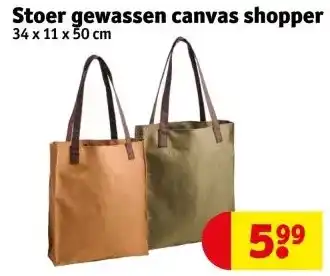 Kruidvat Stoer gewassen canvas shopper aanbieding