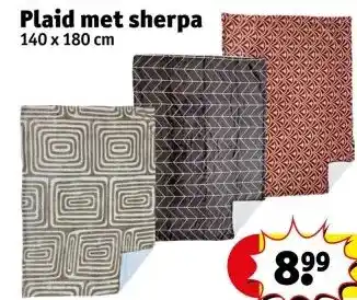 Kruidvat Plaid met sherpa 140 x 180 cm aanbieding