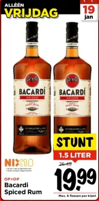 Vomar Voordeelmarkt Bacardi Spiced Rum 1.5 LITER aanbieding