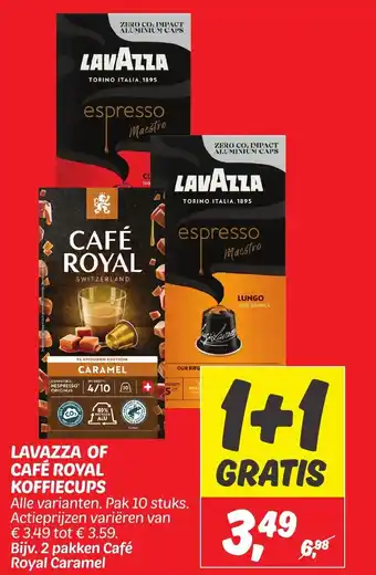 Dekamarkt Lavazza of cafe royal koffie cups aanbieding